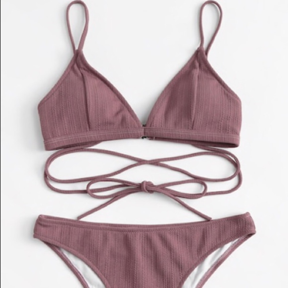 Cross front body bikini set